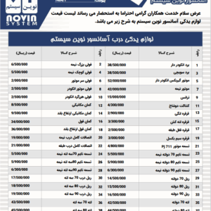 درب آسانسور نوین سیستم