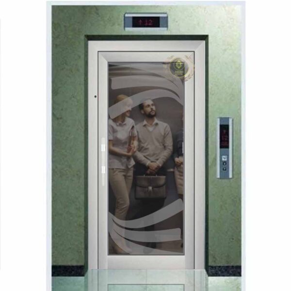 درب لولایی شیشه ای آسانسور - طرح 3 تار