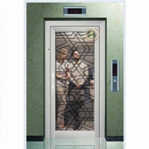 درب لولایی شیشه ای آسانسور - طرح اِسلیمی