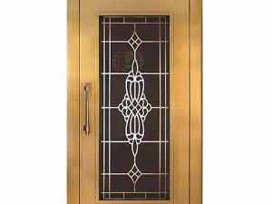 درب  لولایی آسانسور | طرح شیشه ای کلاسیک | عرض 90
